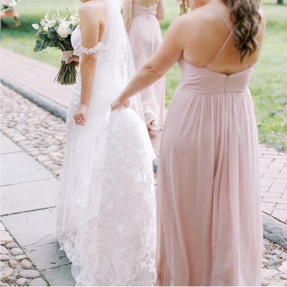 DESSY COLLECTION- CRISS CROSS STRAP BACKLESS MAXI DRESS IN TOASTED SUGAR - Picture 4 of 7